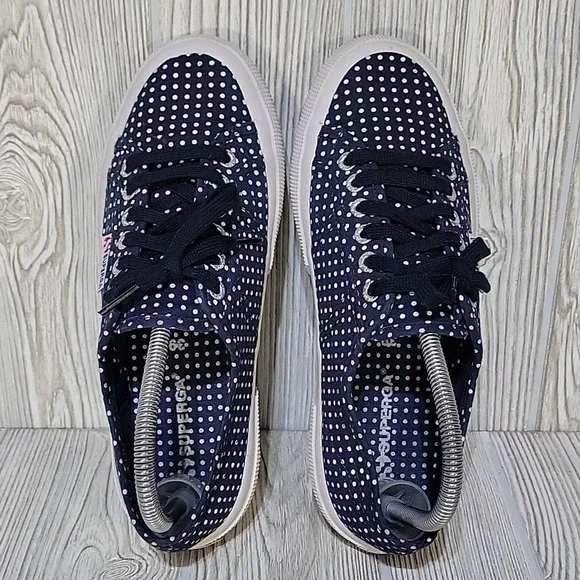 Superga Navy Polka Dot Sneakers - Picture 7 of 11